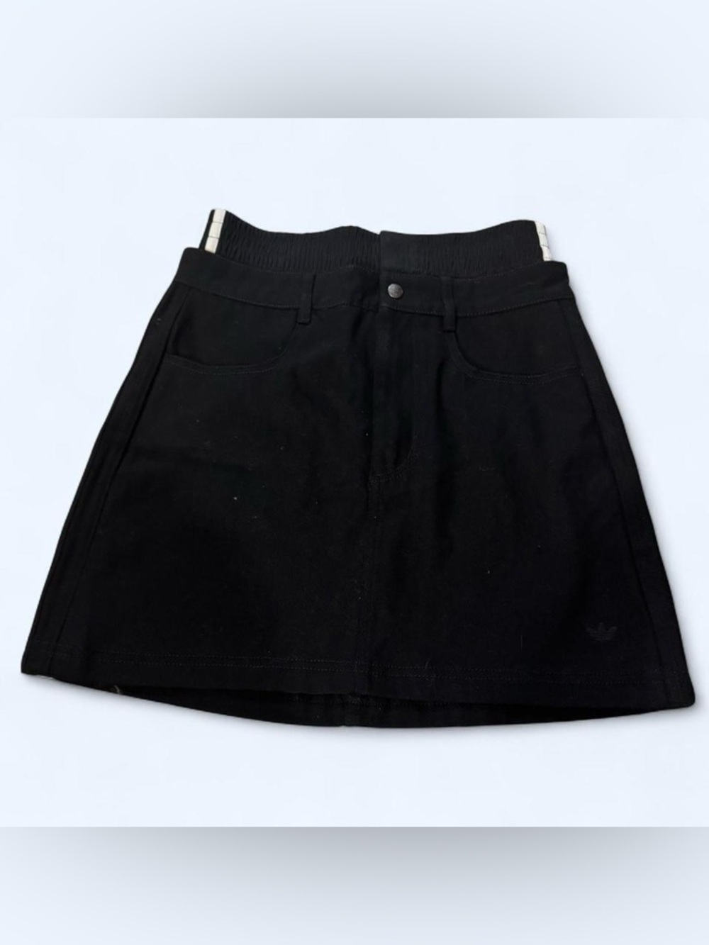 adidas Black A-Line Mini Skirt with Elastic Waist